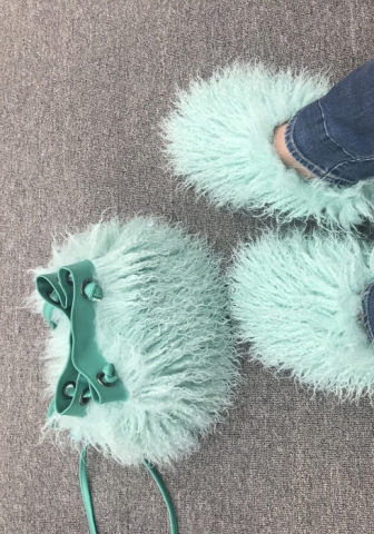 (Only Handbag)(Green)2023 Styles Women Sexy&Fashion Spring&Summer TikTok&Instagram Styles Fluffy Handbag