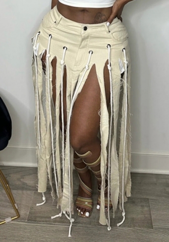 (Real Image)2023 Styles Women Sexy&Fashion Spring&Summer TikTok&Instagram Styles Tassel Maxi Skirts