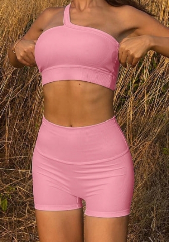 (Pink)2023 Styles Women Sexy&Fashion Spring&Summer TikTok&Instagram Styles Single Shoulder Short Two Piece Suit