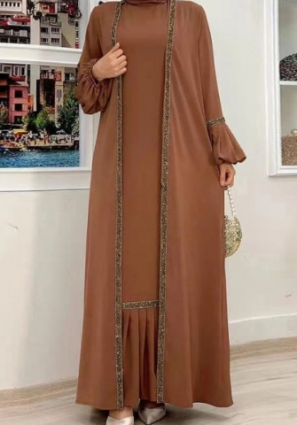 (Coffee)2023 Styles Women Sexy&Fashion Spring&Summer TikTok&Instagram Styles Muslim Maxi Dress