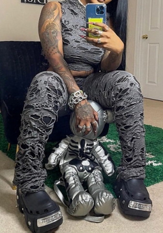 (Real Image)2023 Styles Women Sexy&Fashion Spring&Summer TikTok&Instagram Styles Hollow Hoodie Two Piece Suit