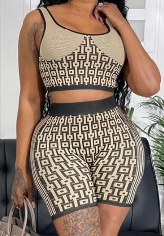 (Real Image)2023 Styles Women Sexy&Fashion Spring&Summer TikTok&Instagram Styles Print Short Two Piece Suit