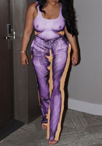 (Purple)2023 Styles Women Sexy&Fashion Spring&Summer TikTok&Instagram Styles Print Two Piece Suit