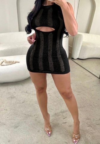 (Black)2023 Styles Women Sexy&Fashion Spring&Summer TikTok&Instagram Styles Sweater Ripped Cut Out Mini Dress