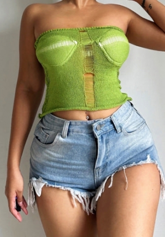 (Only Tops)(Real Image)2023 Styles Women Sexy&Fashion Spring&Summer TikTok&Instagram Styles Green Sweater Tops