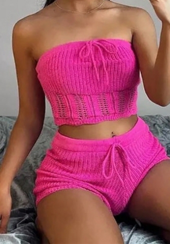 (Real Image)2023 Styles Women Sexy&Fashion Spring&Summer TikTok&Instagram Styles Solid Color Sweater Short Two Piece Suit