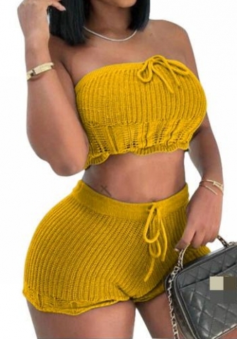 (Real Image)2023 Styles Women Sexy&Fashion Spring&Summer TikTok&Instagram Styles Sweater Short Two Piece Suit