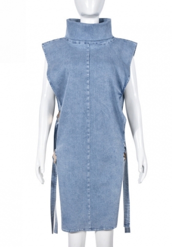 (Real Image)2023 Styles Women Sexy&Fashion Spring&Summer TikTok&Instagram Styles Jeans Blue Mini Dress