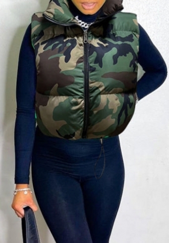 (Real Image)2023 Styles Women Sexy&Fashion Spring&Summer TikTok&Instagram Styles Camouflage Sleeveless Coat