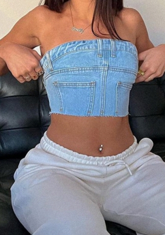 (Real Image)2023 Styles Women Sexy&Fashion Spring&Summer TikTok&Instagram Styles Jeans Tube Tank Tops