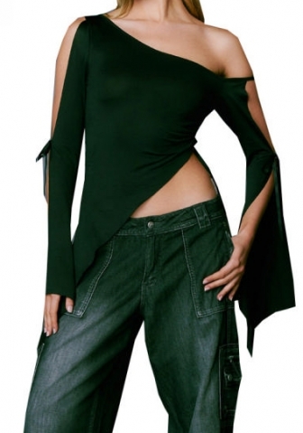 (Only Tops)(Real Image)2023 Styles Women Sexy&Fashion Spring&Summer TikTok&Instagram Styles Irregular Lace Up Tops