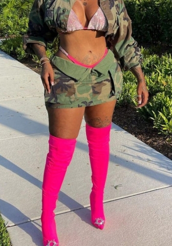 (Only Bottom)(Real Image)2023 Styles Women Sexy&Fashion Spring&Summer TikTok&Instagram Styles Front Zipper Contrast Color Skirts