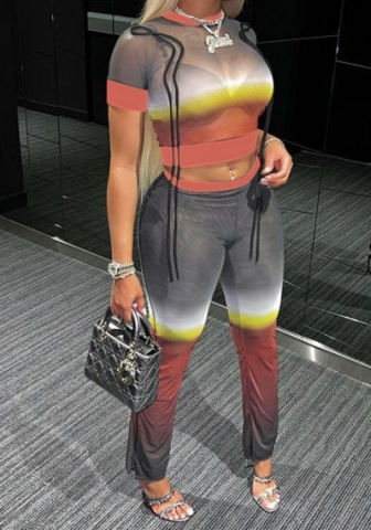 (Real Image)2023 Styles Women Sexy&Fashion Spring&Summer TikTok&Instagram Styles Print Two Piece Suit