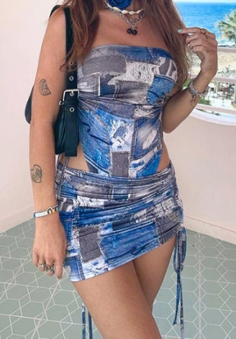(Real Image)2023 Styles Women Sexy&Fashion Spring&Summer TikTok&Instagram Styles Print Two Piece Dress