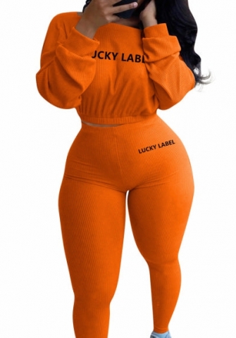 (Orange)2023 Styles Women Sexy&Fashion Spring&Summer TikTok&Instagram Styles Solid Color Two Piece Suit