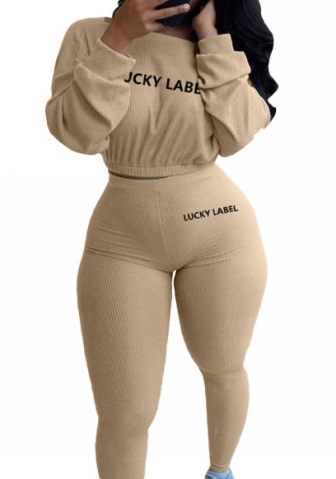 (Khaki)2023 Styles Women Sexy&Fashion Spring&Summer TikTok&Instagram Styles Solid Color Two Piece Suit