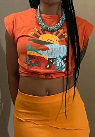 (Only Tops)(Real Image)2023 Styles Women Sexy&Fashion Spring&Summer TikTok&Instagram Styles Print Tee