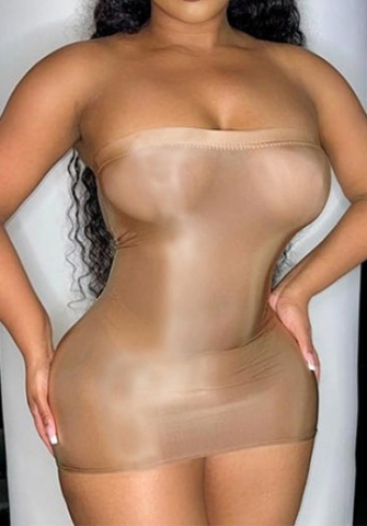 (Khaki)2023 Styles Women Sexy&Fashion Spring&Summer TikTok&Instagram Styles Tube Mini Dress