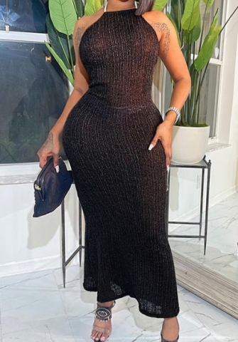 (Black)2023 Styles Women Sexy&Fashion Spring&Summer TikTok&Instagram Styles Backless Halter Maxi Dress