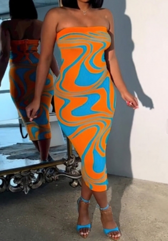 (Real Image)2023 Styles Women Sexy&Fashion Spring&Summer TikTok&Instagram Styles Tube Print Maxi Dress