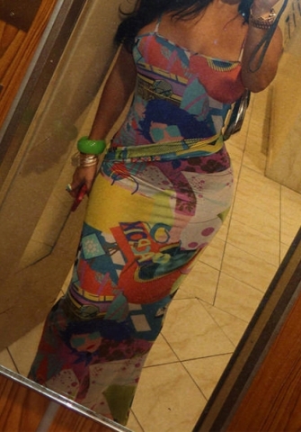 (Real Image)2023 Styles Women Sexy&Fashion Spring&Summer TikTok&Instagram Styles Print Maxi Dress