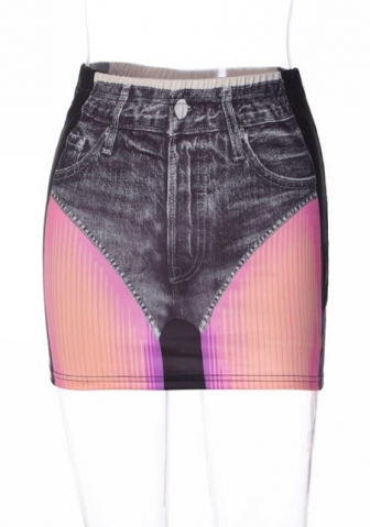 (Only Bottom)(Real Image)2023 Styles Women Sexy&Fashion Spring&Summer TikTok&Instagram Styles Print Skirts