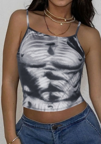 (Black)2023 Styles Women Sexy&Fashion Spring&Summer TikTok&Instagram Styles Print Strap Tops