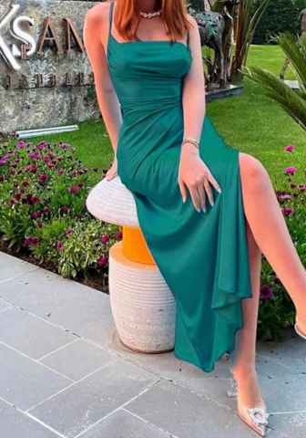(Real Image)2023 Styles Women Sexy&Fashion Spring&Summer TikTok&Instagram Styles Silk Maxi Dress
