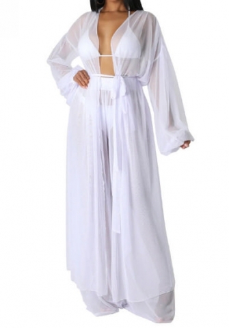 (White)2023 Styles Women Sexy&Fashion Spring&Summer TikTok&Instagram Styles Loose Casual Mesh Two Piece Suit