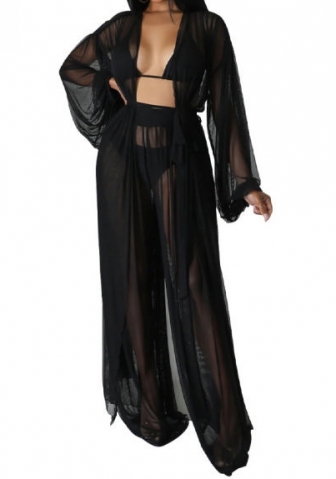 (Black)2023 Styles Women Sexy&Fashion Spring&Summer TikTok&Instagram Styles Loose Casual Mesh Two Piece Suit