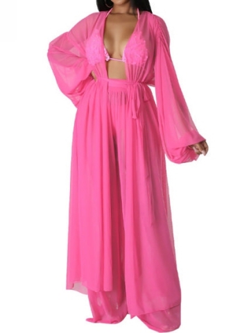 (Rose)2023 Styles Women Sexy&Fashion Spring&Summer TikTok&Instagram Styles Loose Casual Mesh Two Piece Suit