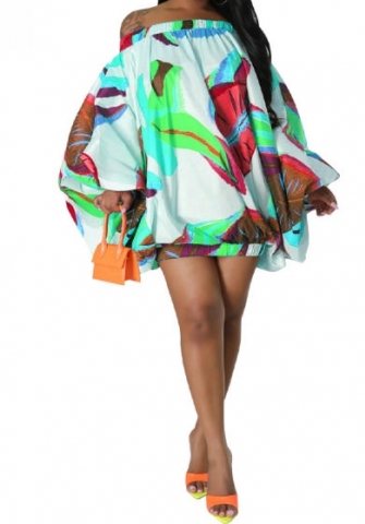 2023 Styles Women Sexy&Fashion Spring&Summer TikTok&Instagram Styles Off Shoulder Loose Casual Print Dress