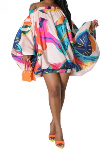 2023 Styles Women Sexy&Fashion Spring&Summer TikTok&Instagram Styles Off Shoulder Loose Casual Print Dress