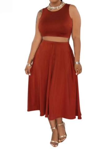 (Coffee)2023 Styles Women Sexy&Fashion Spring&Summer TikTok&Instagram Styles Loose Two Piece Dress