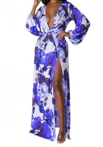 (Purple)2023 Styles Women Sexy&Fashion Spring&Summer TikTok&Instagram Styles Floral Long Sleeve Maxi Dress