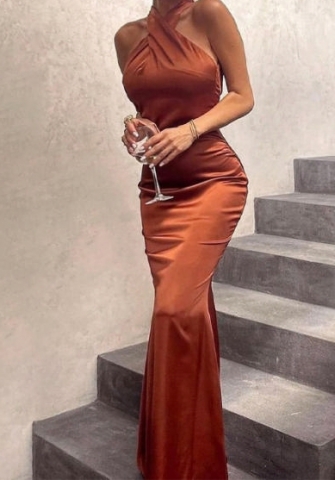 (Real Image)2023 Styles Women Sexy&Fashion Spring&Summer TikTok&Instagram Styles Silk Maxi Dress