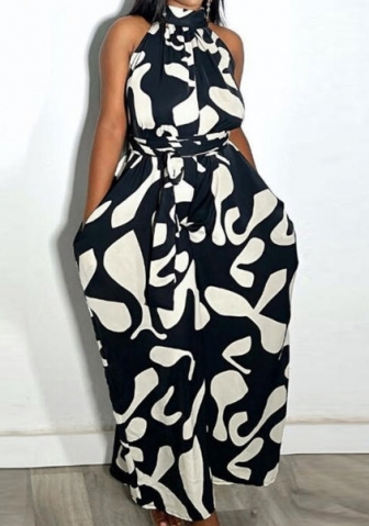 (Plus Size)(Real Image)2023 Styles Women Sexy&Fashion Spring&Summer TikTok&Instagram Styles Print Loose Jumpsuit