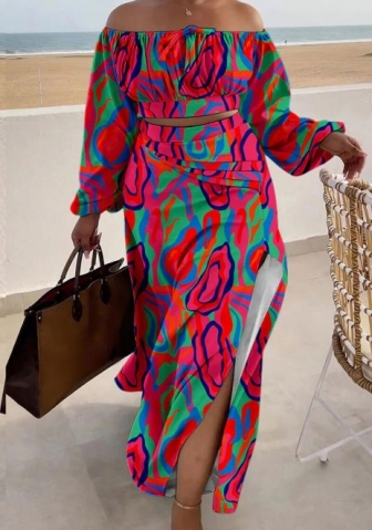 (Plus Size)(Real Image)2023 Styles Women Sexy&Fashion Spring&Summer TikTok&Instagram Styles Print Loose Maxi Dress