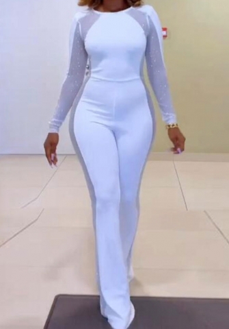 (Plus Size)(White)2023 Styles Women Sexy&Fashion Spring&Summer TikTok&Instagram Styles Long Sleeve Jumpsuit