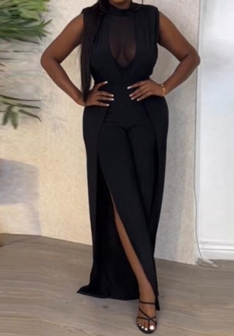 (Real Image)2023 Styles Women Sexy&Fashion Spring&Summer TikTok&Instagram Styles Black Mesh Jumpsuit