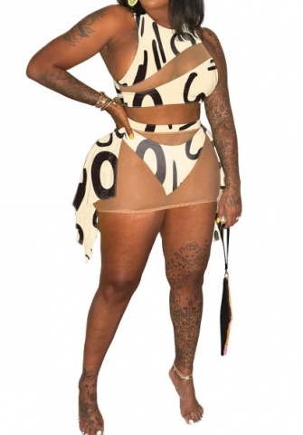 (Plus Size)(Khaki)2023 Styles Women Sexy&Fashion Spring&Summer TikTok&Instagram Styles 3 Piece Swimsuit