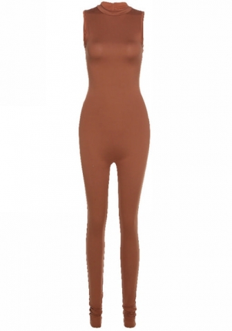 (Brown)2023 Styles Women Sexy&Fashion Spring&Summer TikTok&Instagram Styles Solid Color Slim Jumpsuit