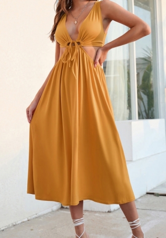 (Yellow)2023 Styles Women Sexy&Fashion Spring&Summer TikTok&Instagram Styles Casual Hem Midi Dress