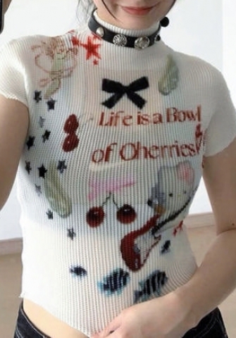 (Real Image)2023 Styles Women Sexy&Fashion Spring&Summer TikTok&Instagram Styles Print Tee