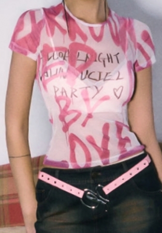 (Real Image)2023 Styles Women Sexy&Fashion Spring&Summer TikTok&Instagram Styles Print Tee