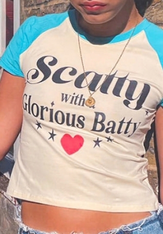 (Real Image)2023 Styles Women Sexy&Fashion Spring&Summer TikTok&Instagram Styles Print Tee