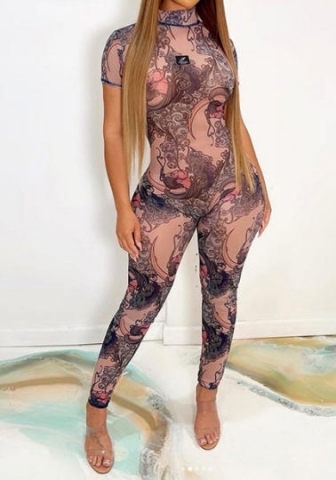(Real Image)2023 Styles Women Sexy&Fashion Spring&Summer TikTok&Instagram Styles Print Backless Jumpsuit