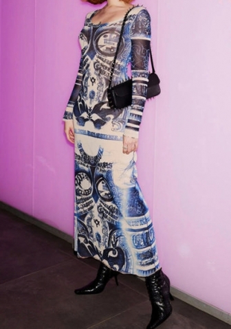 (Real Image)2023 Styles Women Sexy&Fashion Spring&Summer TikTok&Instagram Styles Print Maxi Dress