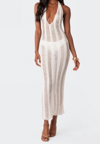 (Real Image)2023 Styles Women Sexy&Fashion Spring&Summer TikTok&Instagram Styles Sweater Halter Backless Maxi Dress