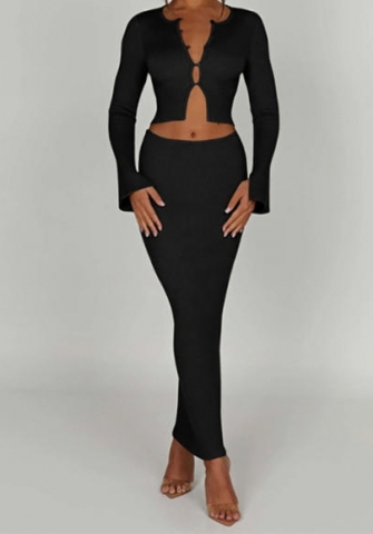 (Real Image)2023 Styles Women Sexy&Fashion Spring&Summer TikTok&Instagram Styles Black Maxi Dress